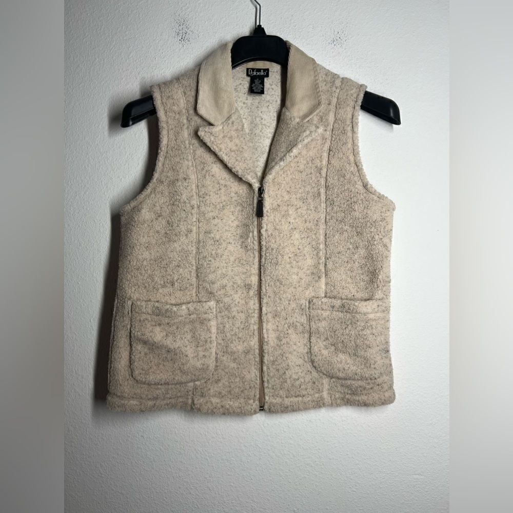 Rafaella Women’s Beige Full Zip Vest 2 Packets Size M